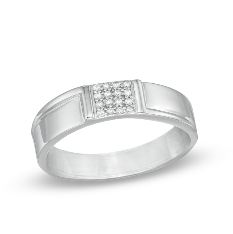 Men's 0.09 CT. T.W. Diamond Wedding Band in Sterling Silver|Peoples Jewellers