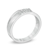 Thumbnail Image 2 of Men's 0.09 CT. T.W. Diamond Wedding Band in Sterling Silver