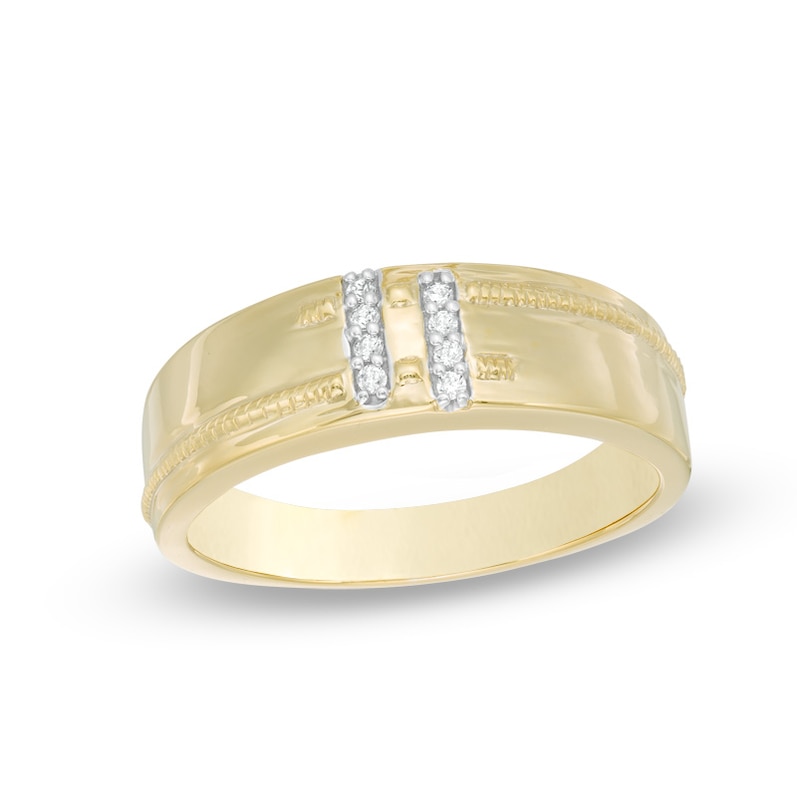 Men's Diamond Accent Wedding Band in 10K Gold|Peoples Jewellers