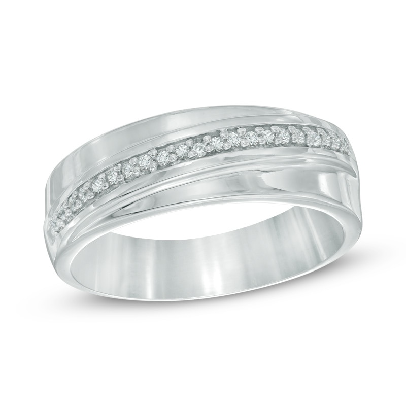 Men's CT. T.W. Diamond Wedding Band in Sterling Silver|Peoples Jewellers