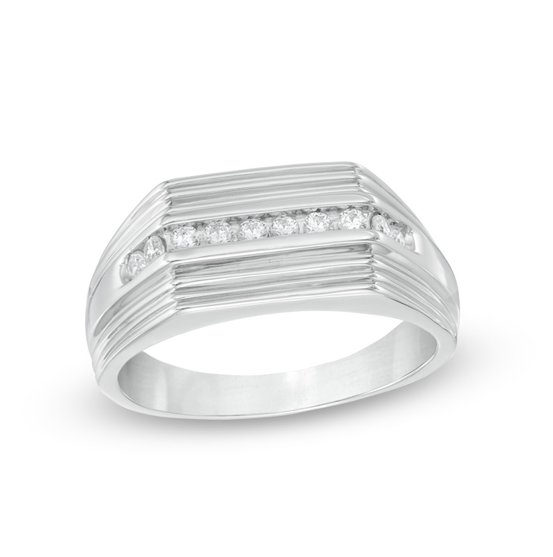 Men's 0.23 CT. T.W. Diamond Ring in 10K White Gold|Peoples Jewellers