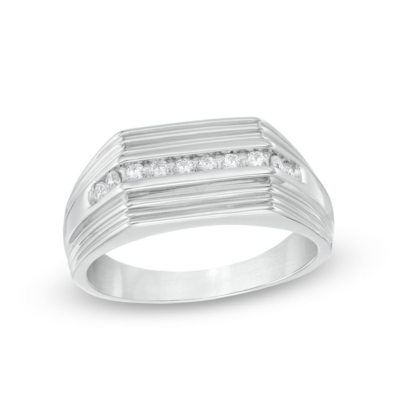 Men's 0.23 CT. T.W. Diamond Ring in Sterling Silver|Peoples Jewellers