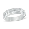 Thumbnail Image 1 of Men's 0.09 CT. T.W. Diamond Wedding Band in 10K White Gold