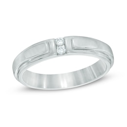 Diamond Accent Wedding Band in 10K White Gold