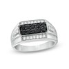 Thumbnail Image 0 of Men's 0.45 CT. T.W. Enhanced Black and White Diamond Ring in Sterling Silver