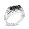 Thumbnail Image 1 of Men's 0.45 CT. T.W. Enhanced Black and White Diamond Ring in Sterling Silver