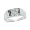 Thumbnail Image 1 of 0.12 CT. T.W. Enhanced Champagne and White Diamond Ring in Sterling Silver