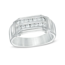 0.45 CT. T.W. Diamond Wedding Band in Sterling Silver