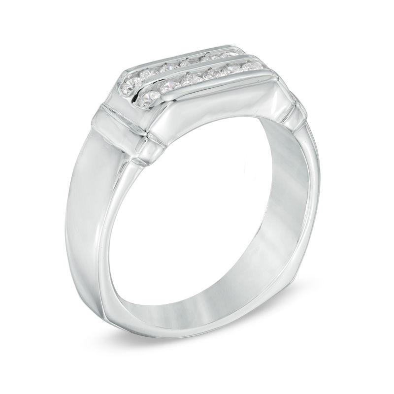 0.45 CT. T.W. Diamond Wedding Band in Sterling Silver