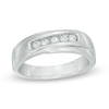 Thumbnail Image 0 of Men's 0.23 CT. T.W. Diamond Wedding Band in Sterling Silver
