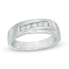 Thumbnail Image 1 of Men's 0.23 CT. T.W. Diamond Wedding Band in Sterling Silver