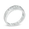Thumbnail Image 1 of Men's 0.23 CT. T.W. Diamond Wedding Band in Sterling Silver