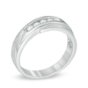 Thumbnail Image 2 of Men's 0.23 CT. T.W. Diamond Wedding Band in Sterling Silver