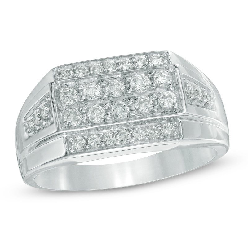 Men's 0.70 CT. T.W. Diamond Ring in Sterling Silver