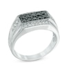 Thumbnail Image 1 of Men's 0.70 CT. T.W. Enhanced Black and White Diamond Ring in Sterling Silver