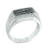 Thumbnail Image 2 of Men's 0.70 CT. T.W. Enhanced Black and White Diamond Ring in Sterling Silver