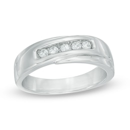0.23 CT. T.W. Diamond Wedding Band in 10K White Gold