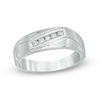 Thumbnail Image 1 of 0.18 CT. T.W. Diamond Wedding Band in Sterling Silver