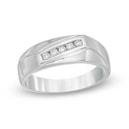 0.18 CT. T.W. Diamond Wedding Band in Sterling Silver