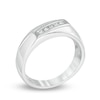 Thumbnail Image 2 of 0.18 CT. T.W. Diamond Wedding Band in Sterling Silver