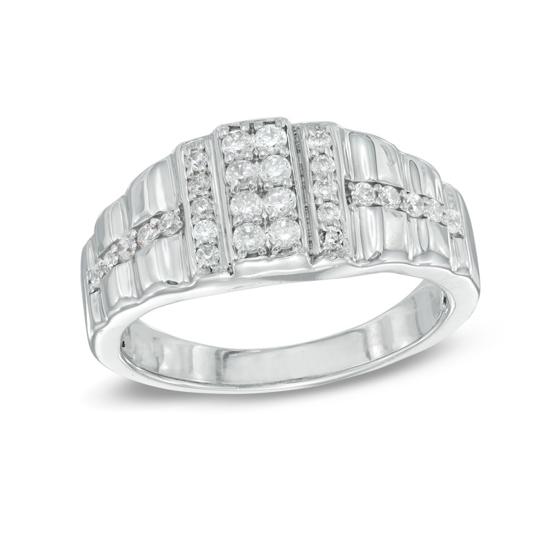 Men's 0.45 CT. T.W. Diamond Ring in 10K White Gold