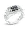 Thumbnail Image 2 of 0.70 CT. T.W. Enhanced Black and White Diamond Square Composite Ring in 10K White Gold