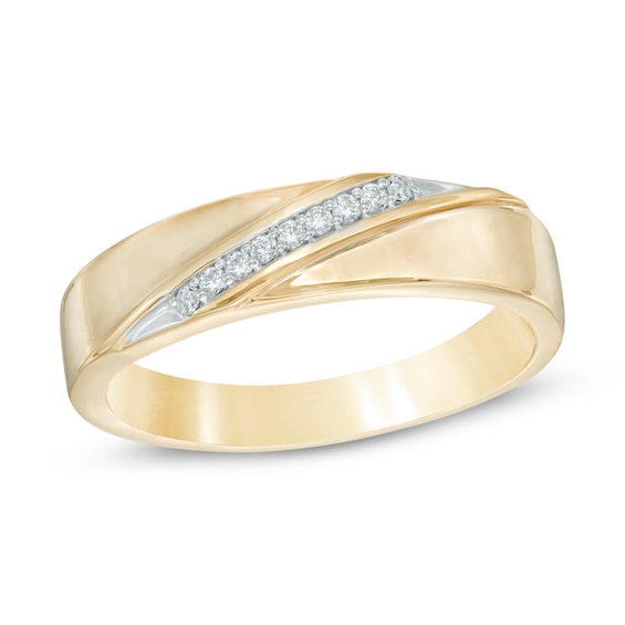 Men's Diamond Accent Wedding Band in 10K Gold | Peoples Jewellers