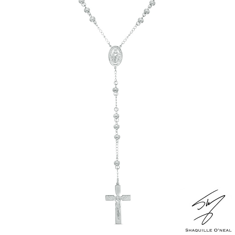 Main Image 1 of Men's Lattice Rosary in Stainless Steel - 24"