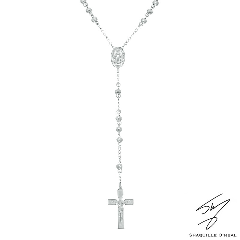 Men's Lattice Rosary in Stainless Steel - 24"