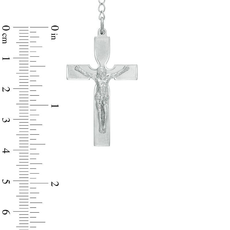 Men's Lattice Rosary in Stainless Steel - 24"