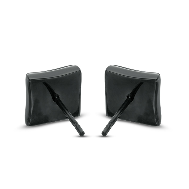 Main Image 2 of 0.25 CT. T.W. Black Diamond Stud Earrings in Stainless Steel with Black IP