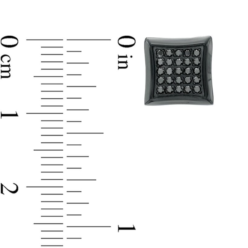Men's 0.25 CT. T.W. Black Diamond Stud Earrings in Stainless Steel with Black IP