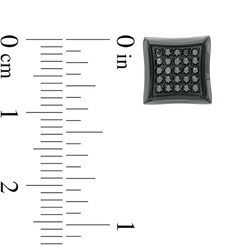 Main Image 3 of 0.25 CT. T.W. Black Diamond Stud Earrings in Stainless Steel with Black IP