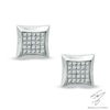 Thumbnail Image 1 of Men's 0.25 CT. T.W. Diamond Square Stud Earrings in Stainless Steel
