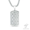 Thumbnail Image 1 of Men's Diamond-Cut Dog Tag Pendant in Stainless Steel - 24"