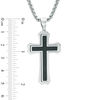 Thumbnail Image 2 of Men's Gothic-Style Cross Pendant with Black Carbon Fibre in Stainless Steel - 24"