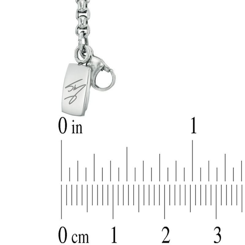 Men's Lord's Prayer Shield Pendant in Stainless Steel and Yellow IP - 24"