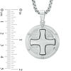 Men's Satin Lord's Prayer Medallion Pendant in Stainless Steel - 24"