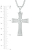 Men's Diamond Accent Cross Pendant in Stainless Steel - 24"