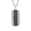Thumbnail Image 1 of Men's Dog Tag Pendant in Stainless Steel with Black Carbon Fiber Inlay - 24"