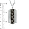 Thumbnail Image 2 of Men's Dog Tag Pendant in Stainless Steel with Black Carbon Fiber Inlay - 24"