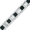 Thumbnail Image 0 of Men's Square Link Bracelet in Stainless Steel and Tungsten with Black Carbon Fiber - 8.5"