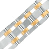 Men's 0.28 CT. T.W. Diamond Triple Row Link Bracelet in Stainless Steel and IP