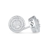 Diamond Accent Double Frame Stud Earrings in 10K White Gold
