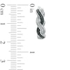 Thumbnail Image 2 of Enhanced Black and White Diamond Accent Braid Hoop Earrings in Sterling Silver