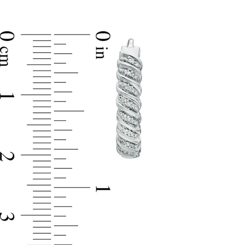 Main Image 2 of Diamond Accent Cascading Hoop Earrings in Sterling Silver