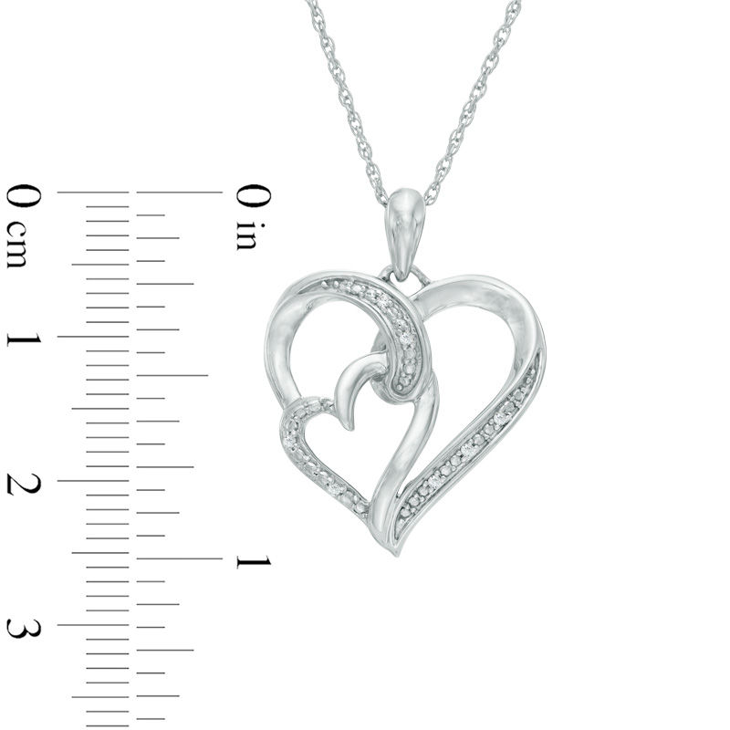 SB 14k Solid Gold Natural Diamond Interlocking Double Heart Necklace - Pave  YG | eBay