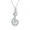 Diamond Accent Cascading Curlique Pendant in Sterling Silver