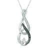 Thumbnail Image 0 of Enhanced Black and White Diamond Accent Double Infinity Pendant in Sterling Silver