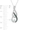 Enhanced Black and White Diamond Accent Double Infinity Pendant in Sterling Silver